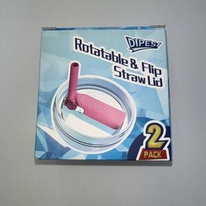 2 Pack 40 oz Tumbler Flip Straw Lid Replacement Fit for Stanley Quencher, Pink